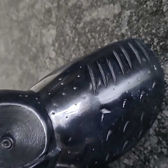 Vintage Hand Carved Black Stone Onyx Owl Shaped Office Library Bookends - Picture 11 of 12